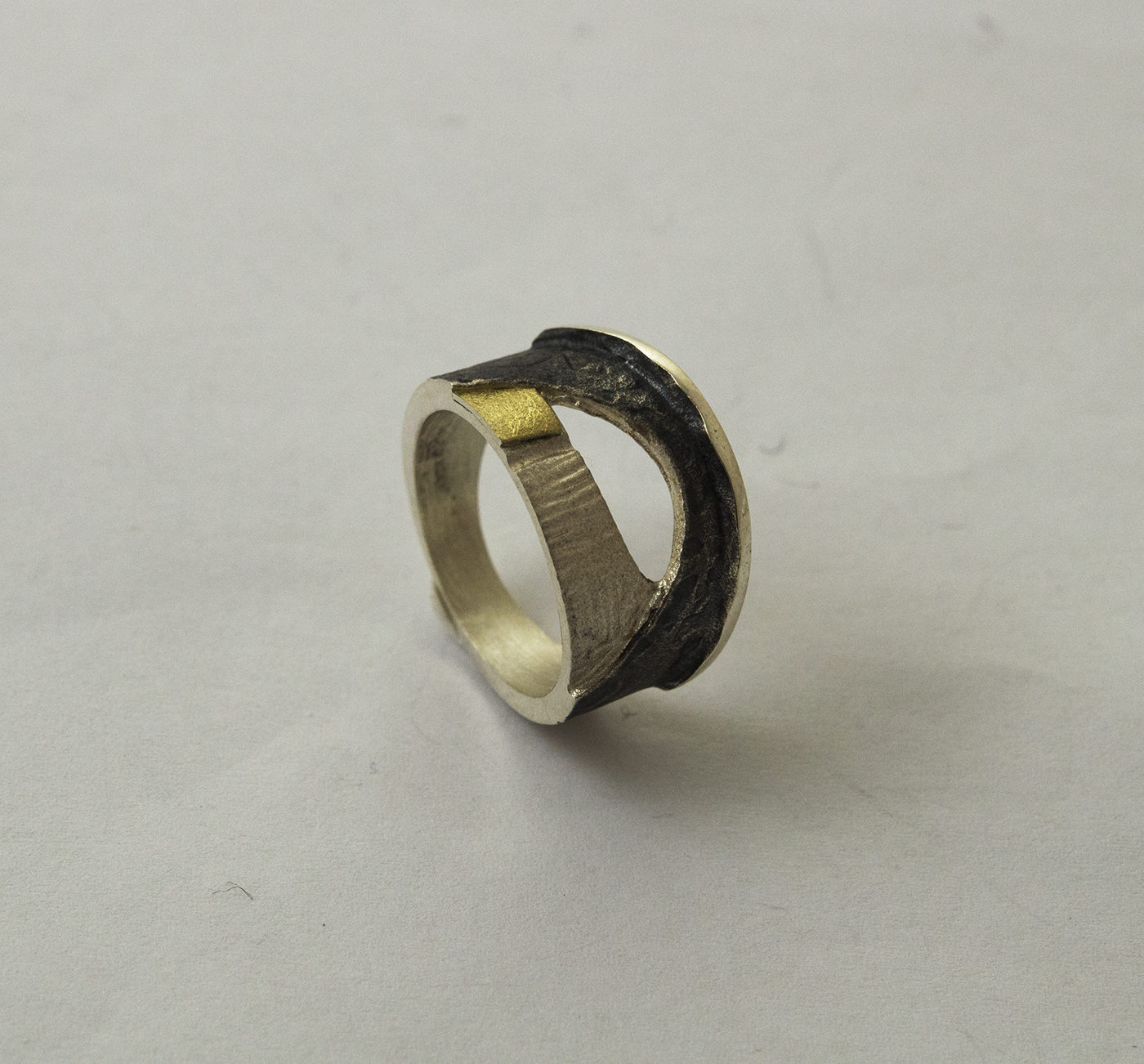 Ironisch Wet en regelgeving overschot Audar ring zilver 925 gematteerd geoxideerd goud op zilver hoogglans -  Dupon Edelsmid & Juwelier